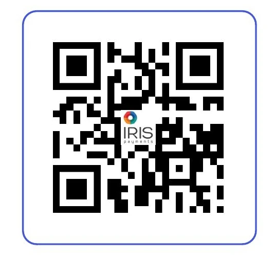 A scannable QR code for completing your Ergastini order payment via the IRIS mobile banking app.